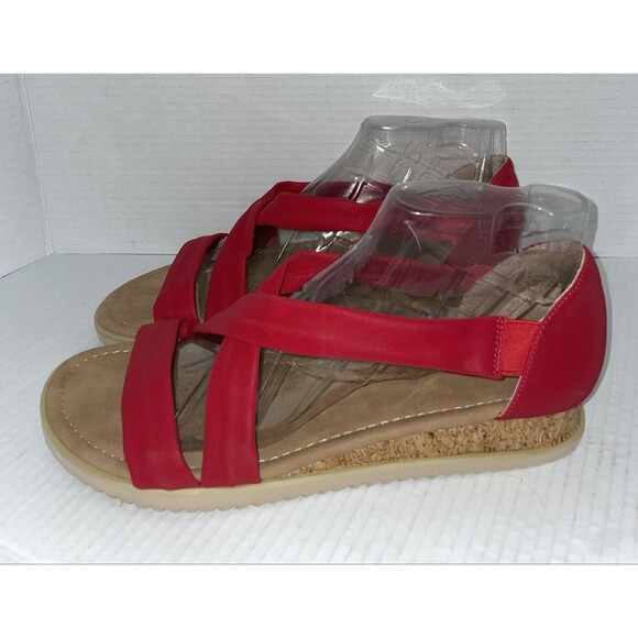 Cloudwalkers Sandals Women’s 12W‎ Red Comfort Walking Shoes Summer Travel Casual - Picture 4 of 14